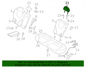 Subaru Forester 14-18 SJ rear left headrest, gray cloth, for cleaning