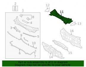 Metal wiper pan Hyundai Veloster 12-13