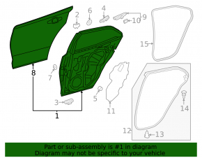 Toyota Corolla 20-23 4D rear right door