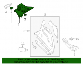 Left rear pillar trim for Infiniti QX30 17-19