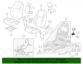 Honda Clarity 18-21 black rear right driver's seat runner cover