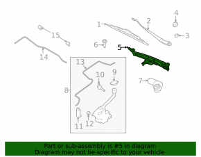 Windscreen wiper linkage with motor Ford Flex 09-19