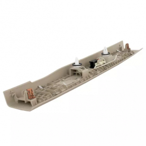 Lincoln MKZ 17-20 front left door sill plate, chrome with backlight, beige, scratches, needs cleaning