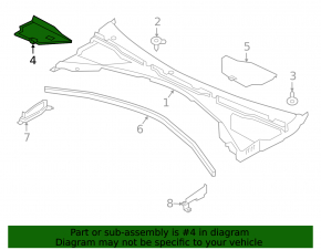 Right windshield wiper grille cover Jaguar F-Pace X761 17-23