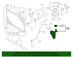 Expansion tank for cooling Mitsubishi Outlander 14-20 2.4, 3.0