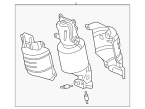 Front exhaust manifold with catalytic converter Acura MDX 17-20 rest