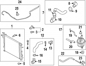 Coolant expansion tank for Hyundai Santa Fe 24-26 HEV