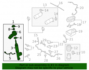 Rear right shock absorber assembly Volvo XC90 16-26 electric