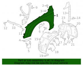 Front left wing for Audi A8 10-18