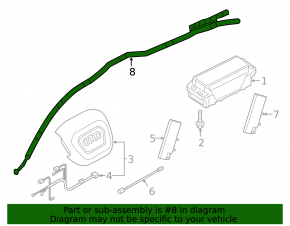 Left side curtain airbag for Audi Q8 19-26, rusty squib