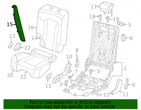 2nd row right side panel for Audi Q8 19-23, black leather, ANTHRAZIT