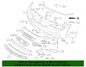 Front bumper mount left upper wing BMW 3 F30 12-18