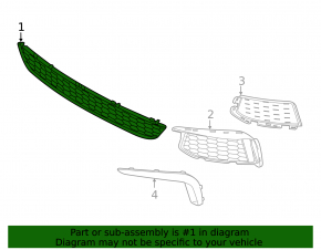 Lower front bumper grille for BMW 5 Series G30 2021-23. Lower grille, 2021-22. Lower grille