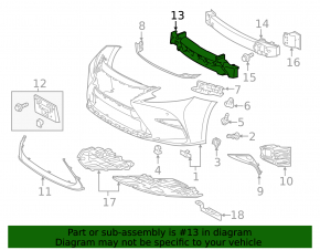 Front Bumper Absorber Lexus ES300h ES350 16-18 rest