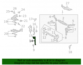 Toyota Prius 2009 hood latch plate