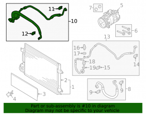 Air conditioning hose compressor-heater VW Jetta 11-18 USA 1.4T