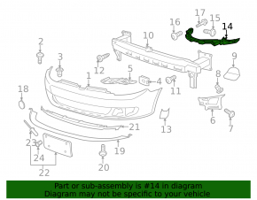 Bumper-headlight mount right VW Jetta 11-14 USA SIGNEDA