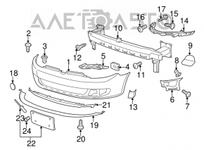 Front bumper mount under the right headlight VW Golf 10-14