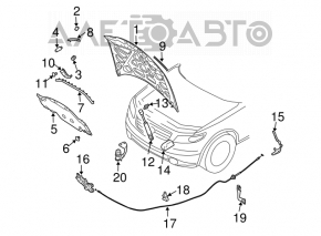 Left hood shock absorber for Infiniti FX35 FX45 03-08