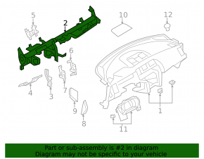 Nissan Murano z51 09-14 under-dash pipe reinforcement