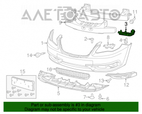 Left front bumper mount for Chrysler 200 11-14
