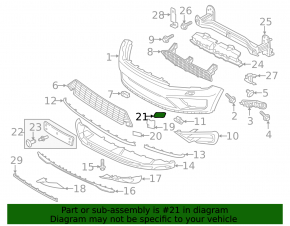 Left headlight washer cap VW Touareg 15-17