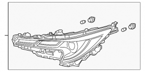 Right front headlight for Toyota Corolla 20-22
