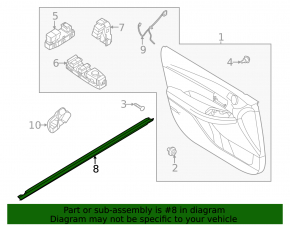 Inner front left window seal for Kia K5 21-24