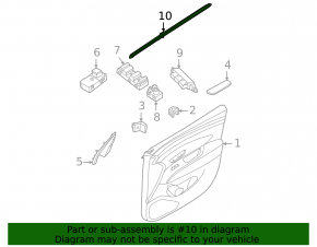 Inner glass seal for the front left door of a Hyundai Tucson 22-24