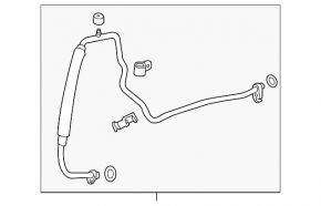 Long air conditioning hose, iron, Nissan Leaf 11-14