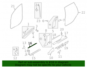 Subaru b9 Tribeca front right outer door sill plate