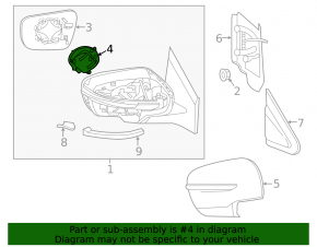 Nissan Murano z52 15-24mm left side mirror motor with memory