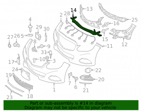 Front bumper bracket, central lower, Mercedes E-class W212 14-16