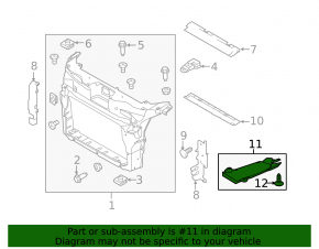 Lower radiator deflector Ford Explorer 15-19 3.5 on subframe, worn