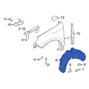 Front left fender liner Ford Edge 19- Titanium, ST