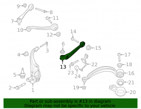 Lower front right control arm for a Porsche Macan 15-24