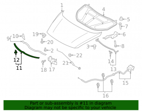 Central bonnet seal Mazda CX-9 16-23