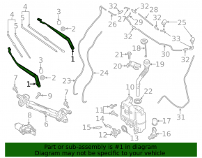 Right wiper arm for Mazda CX-9 16-23