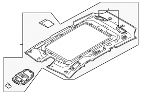 Volvo V90 17-22 usa roof lining for panoramic, gray