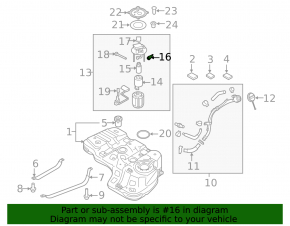 Fuel Pressure Sensor Kia Optima 16-