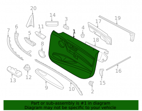 Door trim card front right BMW 4 F32/33 14-20 convertible, Coupe, brown leather, wood insert, gray molding, butts