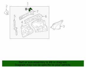 Left rear fender apron inner panel bracket for Toyota Avalon 13-18