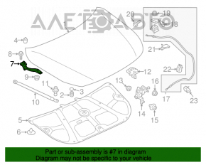 Hood hinge left Subaru Outback 15-19