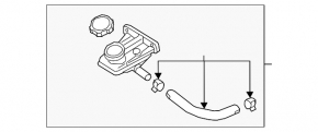 Hyundai Ioniq 21-22 PHEV master cylinder reservoir with cap and pipe