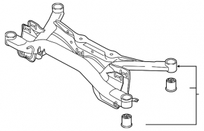 Rear subframe VW Tiguan 09-17 AWD rusty, dented fastener, 2 S\B to be replaced