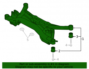 Rear subframe VW Tiguan 09-17 AWD rusty, dented fastener, 2 S\B to be replaced