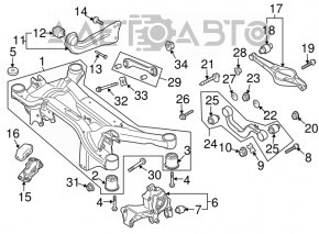 Rear subframe Audi Q3 8U 15-18 AWD, rusty, 2 torn joints