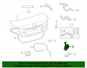 Lexus Hs250h 10-12 trunk lid lock