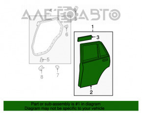 Door bare rear right Lexus RX300 RX330 RX350 RX400h 04-09