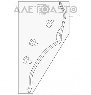 Seal of the rear left door Lexus RX350 RX450h 10-15 on the end